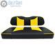 Front Seat Cushion Set For Club Car Ds Golf Cart Rally Black/yellow