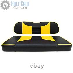 Front Seat Cushion Set for Club Car DS Golf Cart Rally Black/Yellow