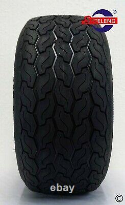GOLF CART 10 BLACK PANTHER WHEELS and GECKO 18 205/50-10 TURF/STREET TIRES