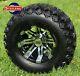 Golf Cart 10 Machined Blk Tempest Aluminum Wheels And 20 At Tires (set Of 4)