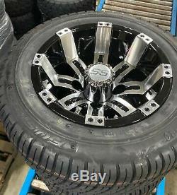 GOLF CART 10 MACHINED TEMPEST WHEELS/RIMS and 205/50-10 DOT LOW PROFILE TIRES