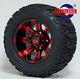 Golf Cart 10 Red-black Tempest Wheels/rims And 18x9-10 Dot At Tires (4)
