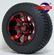 Golf Cart 10 Red-black Tempest Wheels And 205/50-10 Dot Low Profile Tires(4)