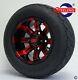 Golf Cart 10 Red/black Tempest Wheels And Gecko 18 205/50-10 Low Profile Tires