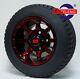 Golf Cart 10 Red-black Vortex Wheels And 205/50-10 Dot Low Profile Tires(4)