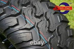 GOLF CART 12 BLACK LIZARD WHEELS and 22x11-12 AT/MT TIRES (4) EXCLUSIVE