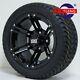 Golf Cart 12 Black Terminator Wheels And 215/40-12 Dot Low Profile Tires(4)
