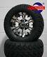 Golf Cart 12 Machined/black Vampire Wheels/rims And 22 Stinger Dot A/t Tires