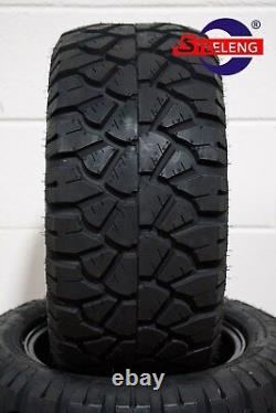 GOLF CART 12 RALLY WHEELS/RIMS and 20 STINGER ALL TERRAIN TIRES (DOT RATED)