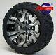 Golf Cart 12x7 Machined/black Vampire Wheels And 18 At Tires (set Of 4)
