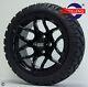 Golf Cart 14 Black Rally Wheels And 20 Stinger All Terrain Tires Dot Rated