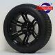 Golf Cart 14 Black Terminator Wheels And 205/30-14 Dot Low Profile Tires (4)