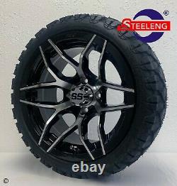 GOLF CART 14'RALLY' WHEELS/RIMS and 20 STINGER ALL TERRAIN TIRES DOT RATED
