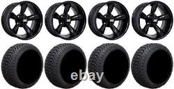 GTW Godfather 10 Golf Wheels Black 205x50 Cruze Tires E-Z-GO & Club Car