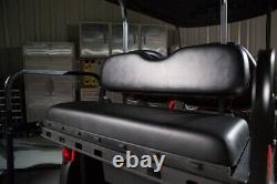 GTW MACH3 Rear Flip Seat for Club Car DS 2000.5 & Up Golf Carts Black Cushions