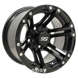 GTW Specter 10 Golf Cart Wheels/Rims Black E-Z-GO & Club Car