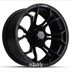 GTW Spyder 15 Golf Cart Wheels/Rims Matte Black (3+4) E-Z-GO & Club Car