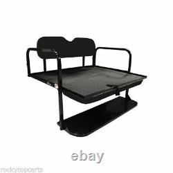 GTW Steel Club Car DS (00.5-Up) Golf Cart Rear Flip Seat Kit (Black) Mach1