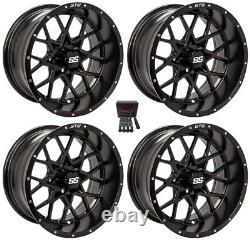 GTW Vortex 2 12 Golf Cart Wheels/Rims Black E-Z-GO & Club Car