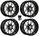 Gtw Vortex 2 12 Golf Cart Wheels/rims Black/machined E-z-go & Club Car