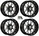 Gtw Vortex 2 14 Golf Cart Wheels/rims Black/machined E-z-go & Club Car