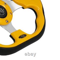 GTW Yellow Steering Wheel with Black Adapter for Club Car Precedent Golf Carts