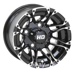 Golf Cart 10 Hd3 Machined/black Wheels & 205/50-10 Dot Street Tires (set Of 4)