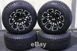 Golf Cart 10 Sti Hd3 Machined Wheels & 205/50-10 Dot Street Legal Tires Set 4