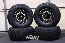 Golf Cart 10 Sti Hd3 Machined Wheels & 20x10-10 Dot Street Legal Tires Set 4