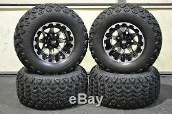 Golf Cart 10 Sti Hd6 Machined Wheels & 20x10-10 Dot Street Legal Tires Set 4