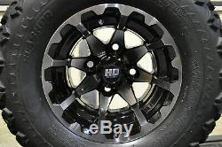 Golf Cart 10 Sti Hd6 Machined Wheels & 20x10-10 Dot Street Legal Tires Set 4