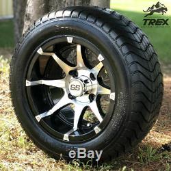 Golf Cart 12 Banshee Machined/black Wheels & 215/50-12 Comfortride Tires