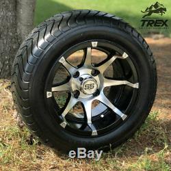 Golf Cart 12 Banshee Machined/black Wheels & 215/50-12 Comfortride Tires