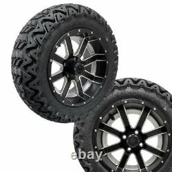 Golf Cart 14 Ambush Black Wheels on 23 Predator A. T. Tires ProFormX