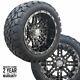 Golf Cart 14 Prizm Shadow Black Chrome Wheels On 22 Timber Wolf A. T. Tires