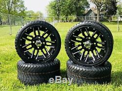 Golf Cart Black wheels and Tires 12 Inch 215/35-12 DOT Tire EZGO Club Car YAMAHA