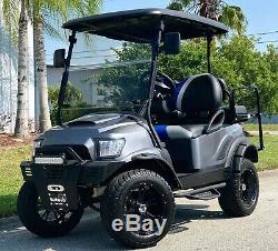 Golf Cart Club Car Black / Gray Electric Vehicle 4 Passenger Custom Lifted Build
