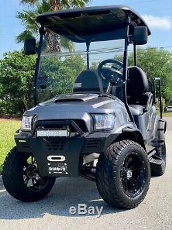 Golf Cart Club Car Black / Gray Electric Vehicle 4 Passenger Custom Lifted Build