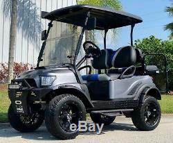 Golf Cart Club Car Black / Gray Electric Vehicle 4 Passenger Custom Lifted Build