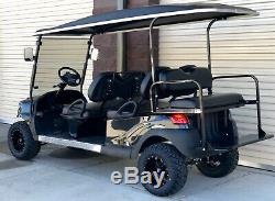 Golf Cart Club Car Black Lifted Custom Limo Electric Vehicle 6 Passenger
