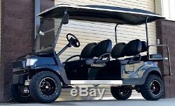 Golf Cart Club Car Black Lifted Custom Limo Electric Vehicle 6 Passenger