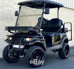 Golf Cart Club Car Lifted Custom Build Black Electric Vehicle 4 Passenger