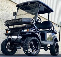 Golf Cart Club Car Lifted Custom Build Black Electric Vehicle 4 Passenger