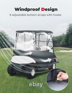 Golf Cart Cover Enclosure Protector 600D for 2 Passenger Club Car DS EZGO YAMAHA