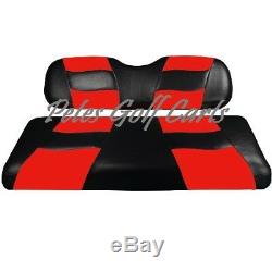 Golf Cart Custom Front Seat Covers BLACK/RED Club Car EZGO Yamaha