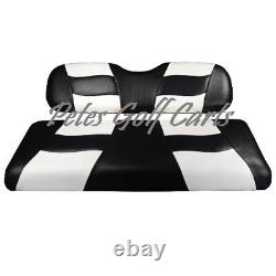 Golf Cart Custom Seat Covers BLACK/WHITE Club Car EZGO Star Yamaha