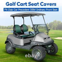 Golf Cart Diamond Seat Covers Kit, Fit for Club Car Dark Green and Black