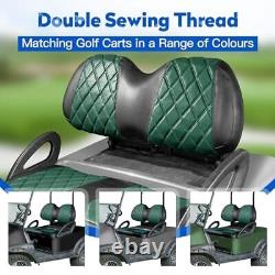 Golf Cart Diamond Seat Covers Kit, Fit for Club Car Dark Green and Black