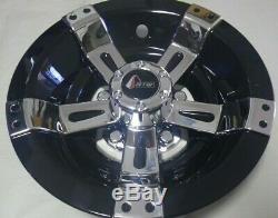 Golf Cart EZGO Yamaha Club Car 8 Maverick 1 Black / Chrome Wheel Cover Hub Cap