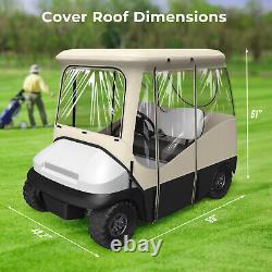 Golf Cart Enclosure for Club Car Precedent 2 Passenger 800D Black Driving Cover